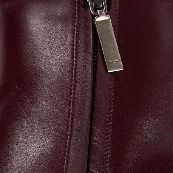 🤎💜 Saint Laurent 💜🤎 DARK VIOLET Vertigo STELLA Lou Ankle Zipper Boots sz 35! - Picture 13 of 16